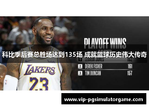 科比季后赛总胜场达到135场 成就篮球历史伟大传奇